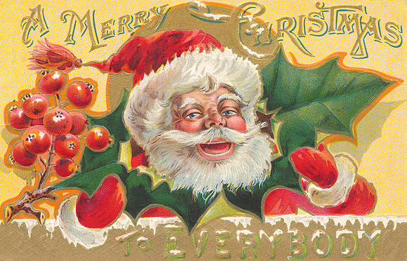 Vintage Postcard - Merry Santa Christmas