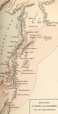 Vintage Map - Kingdom of Solomon and David with Tribal States