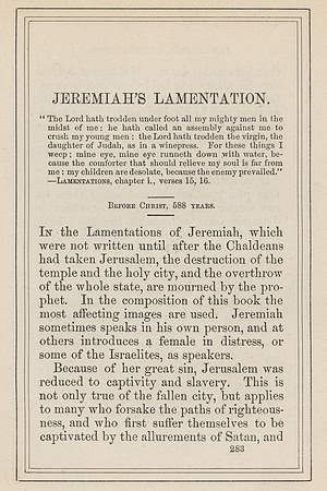 Vintage Page Description - Jeremiah's Lamentation (recto)