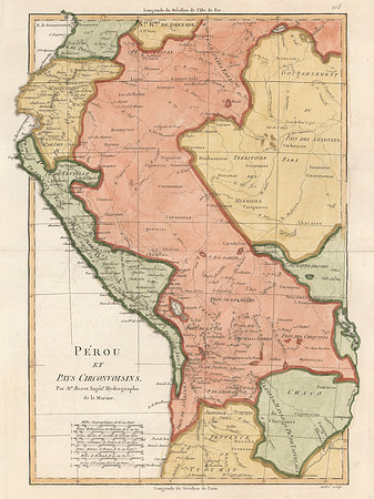 Vintage French Map - Peru and Neighboring Countries