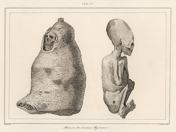 Vintage Image Plate - Mummies of the Ancient Aymaras in Peru