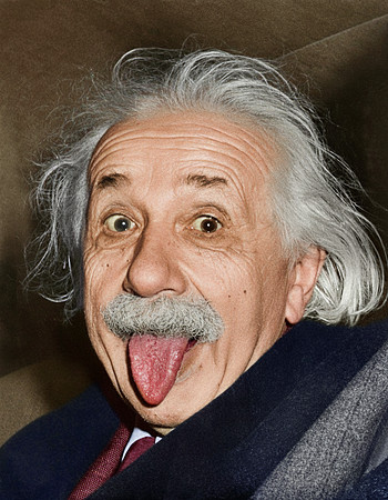 AI Color Portrait Recreation - Sassy Einstein