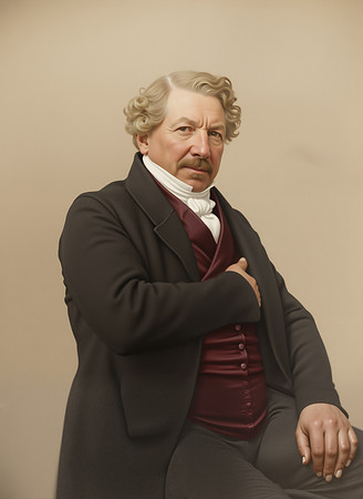 AI Color Portrait Recreation - Louis Daguerre