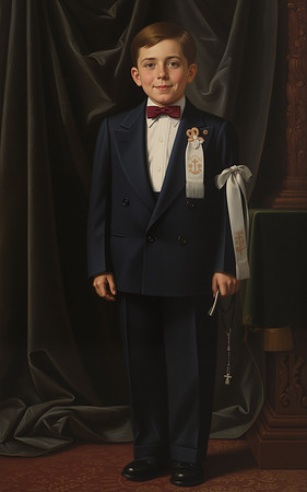 Gérard Raymond en Costume pour sa Communion