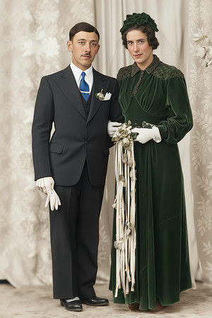 AI Color Portrait Recreation - Oscar & Georgine Raymond