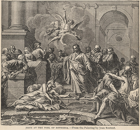 Vintage Illustration - Jesus at the Pool of Bethesda
