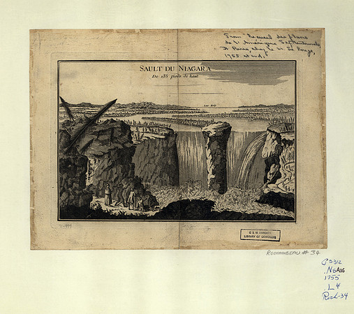Sault du Niagara, de 135 pieds de haut. (circa 1755)