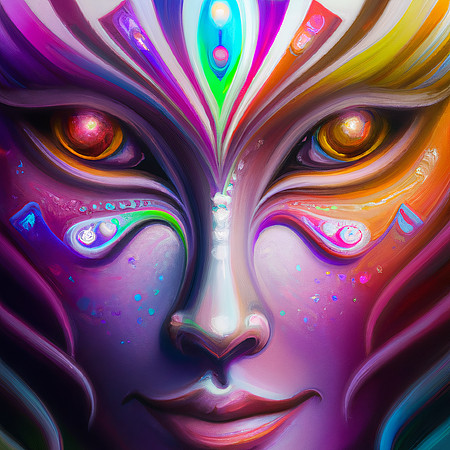 Rainbow Alien Face