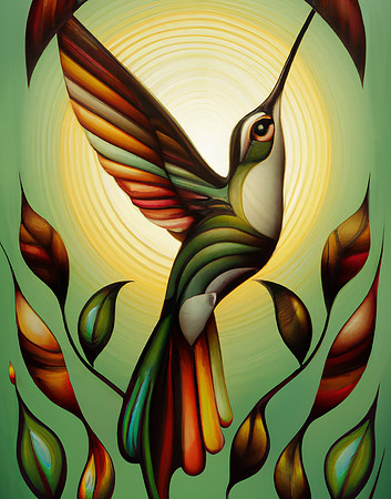 Art Deco Hummingbird