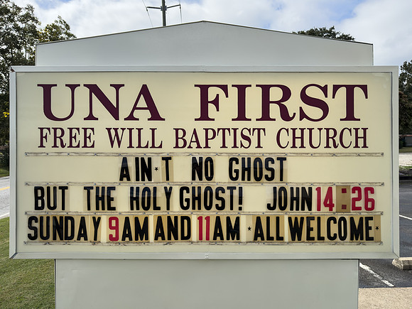 Una First Church Sign