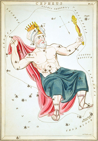Vintage Constellation Cepheus (Urania's Mirror)