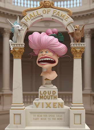 Hall of Fame Sculpture - Loud Mouth Vixen