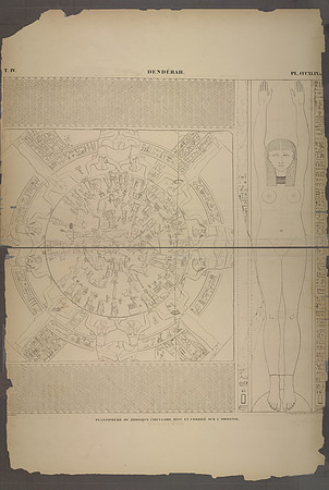 Dendérah (Dendera). Planisphère ou Zodiaque circulaire, revu et corrigé sur l'original. (circa 1845)