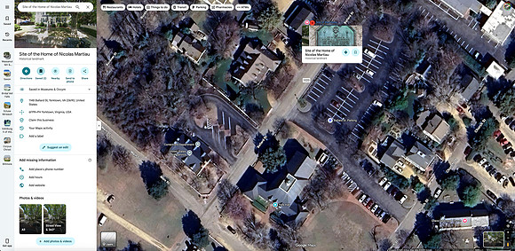 Google Maps Addition: Site of the Home of Nicolas Martiau