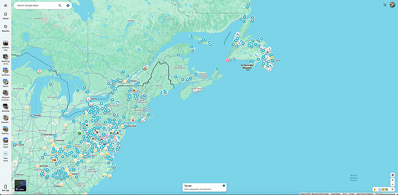 My Google Maps: Northeastern North America