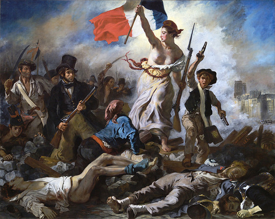 La Liberté guidant le peuple (by Eugène Delacroix circa 1830)