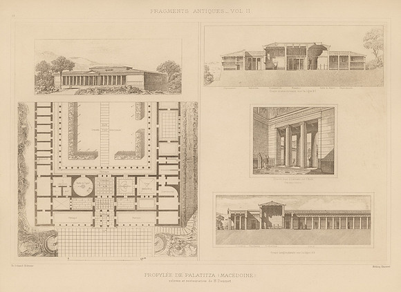 Vintage Image Plate - Propylaea of Palatitza (Macedonia)