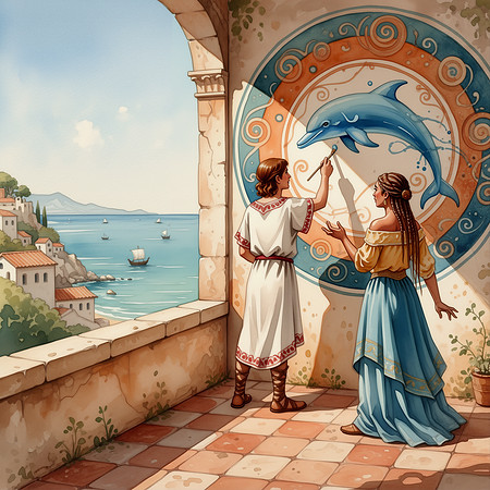 Mediterranean Dolphin Mural