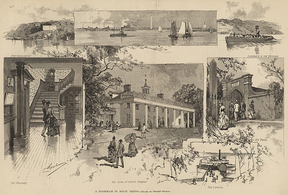 Vintage Image Plate  - A Pilgrimage to Mount Vernon
