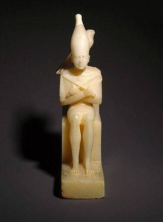 Seated Statuette of Pepy I with Horus Falcon
