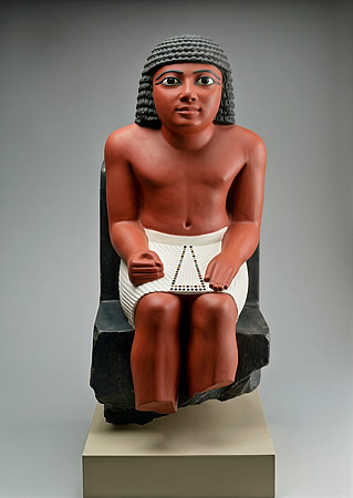 AI Color Reconstruction - Seated Statue of the Nomarch Idu II of Dendera