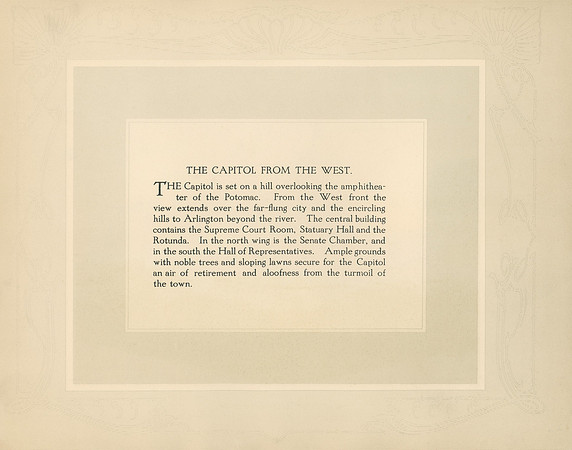 Vintage Description Page - The Capitol from the West