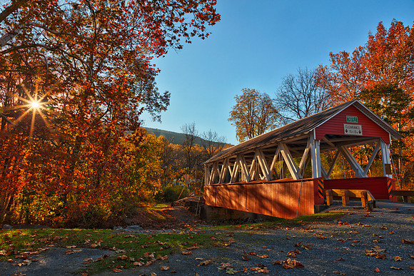 Autumn Sunburst of St. Mary's Covered Bridge