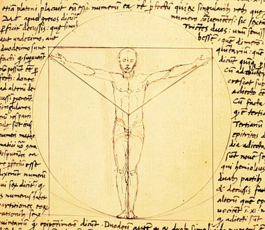 A "Vitruvian Man" Prototype (by Giacomo Andrea circa 1490)