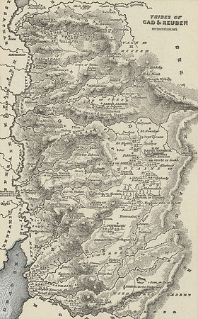 Vintage Map - Tribes of Gad & Reuben