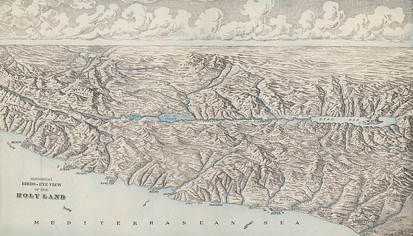 Vintage Map - Bird's Eye View of the Holy Land