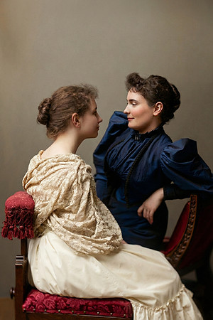 AI Color Portrait Recreation - Helen Keller and Anne Sullivan