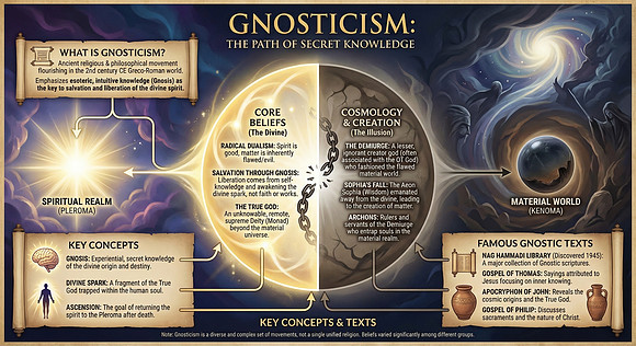 Gnosticism Infographic: The Path of Secret Knowledge