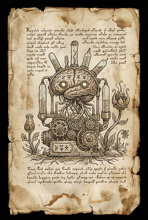 Nostravoynich Manuscript Page - Cerebral Automaton