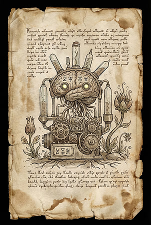 Nostravoynich Manuscript Page - Cerebral Automaton