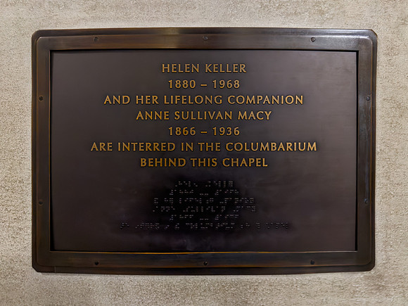 Washington National Cathedral Plaque - Helen Keller & Anne Sullivan