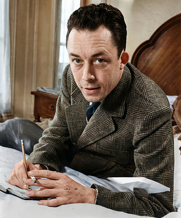 AI Color Portrait Recreation - Albert Camus