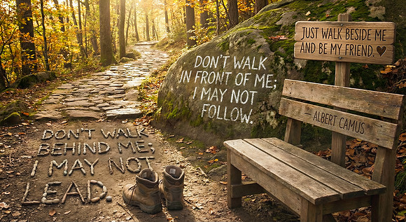 Albert Camus AI Quote - Don't walk behind me [...]
