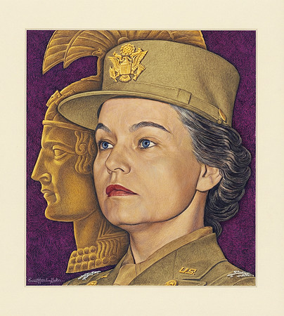 Oveta Culp Hobby (by Ernest Hamlin Baker circa 1944) (AI enhanced)