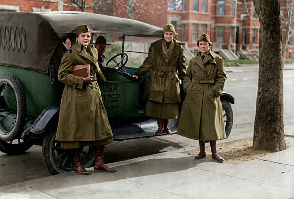 AI Color Portrait Recreation - The Women's 1919 Radio Corps