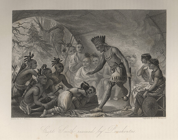 Vintage Image Plate - Capt Smith rescued by Pocahontas