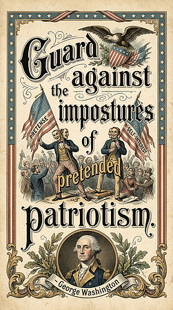 George Washington AI Quote - Guard against the impostures of pretended patriotism.