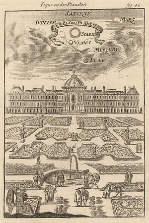 Vintage Image Plate - Versailles & Planets