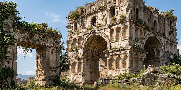 AI Color Photo Recreation - Temple of Janus