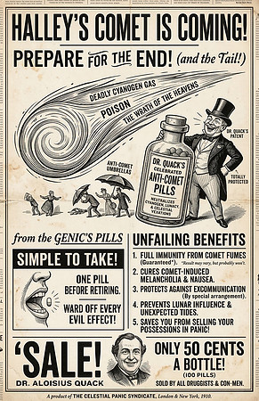 Faux 1910 Ad - Dr. Quack's Anti-Comet Pills