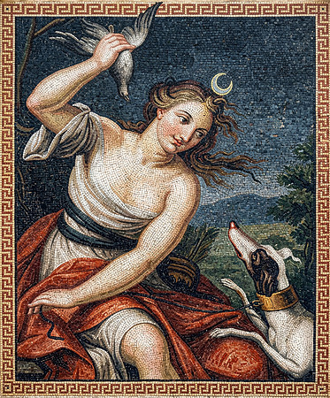 Diana and Her Hound Mosaic