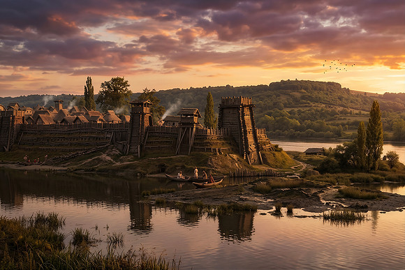 AI Color Photo Recreation - Ancient Gallic Lutetia