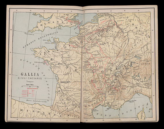 Vintage Map - Gallia C. Iuli Caesaris Tempore