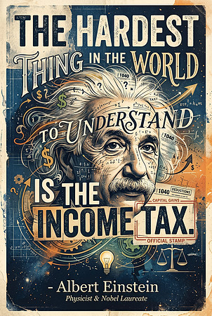 Albert Einstein AI Quote - The hardest thing in the world to understand is the income tax.