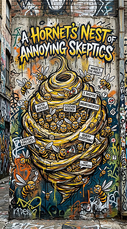 AI Graffiti Art - A Hornet's Nest of Annoying Skeptics