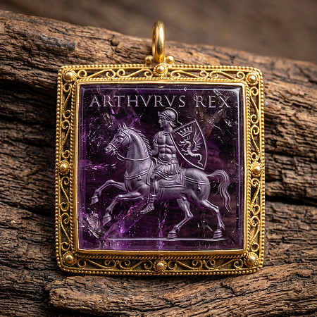 AImethyst Intaglio Pendant - Arthvrvs Rex